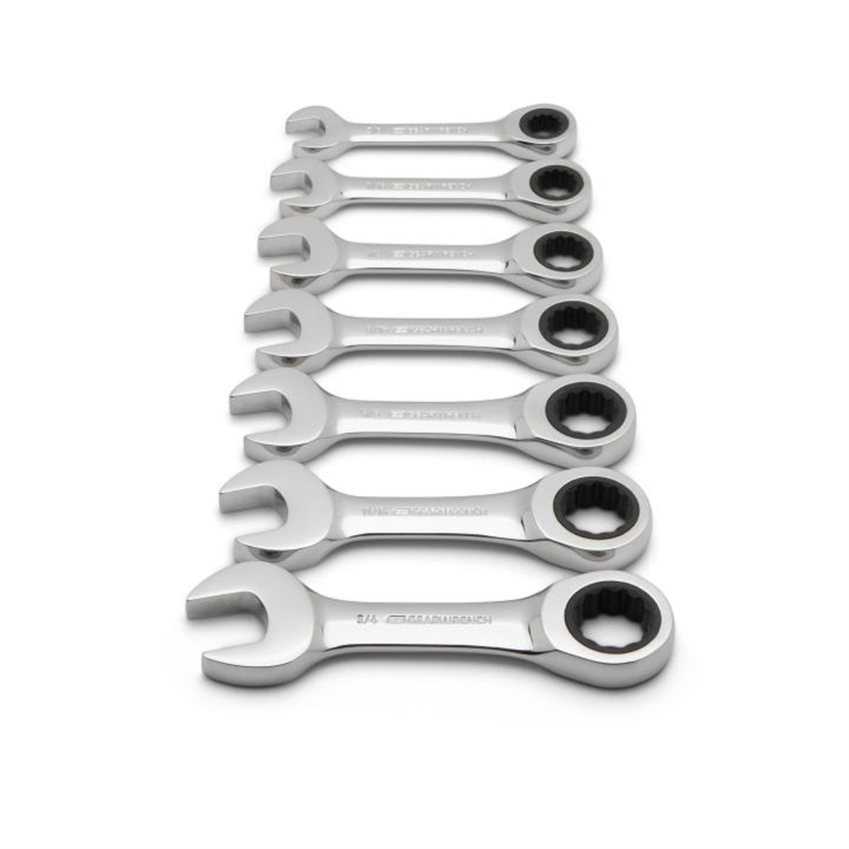 GearWrench 7 Piece 72-Tooth 12 Point Stubby Ratcheting Combination SAE Wrench Set