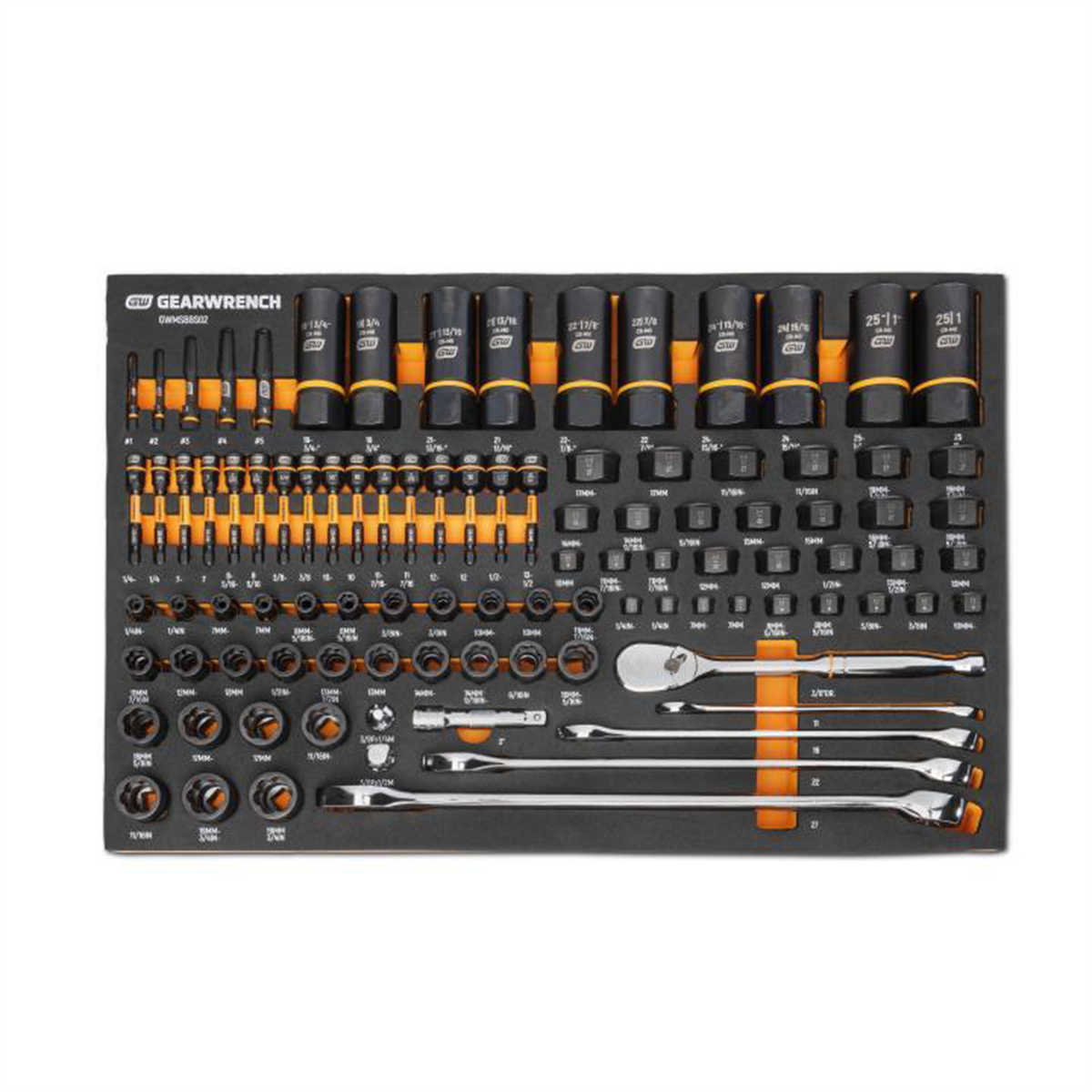GearWrench 97 Piece 1/4", 3/8", 1/2" Drive Bolt Biter™ Mechanics Tool Set in Foam Storage Tray