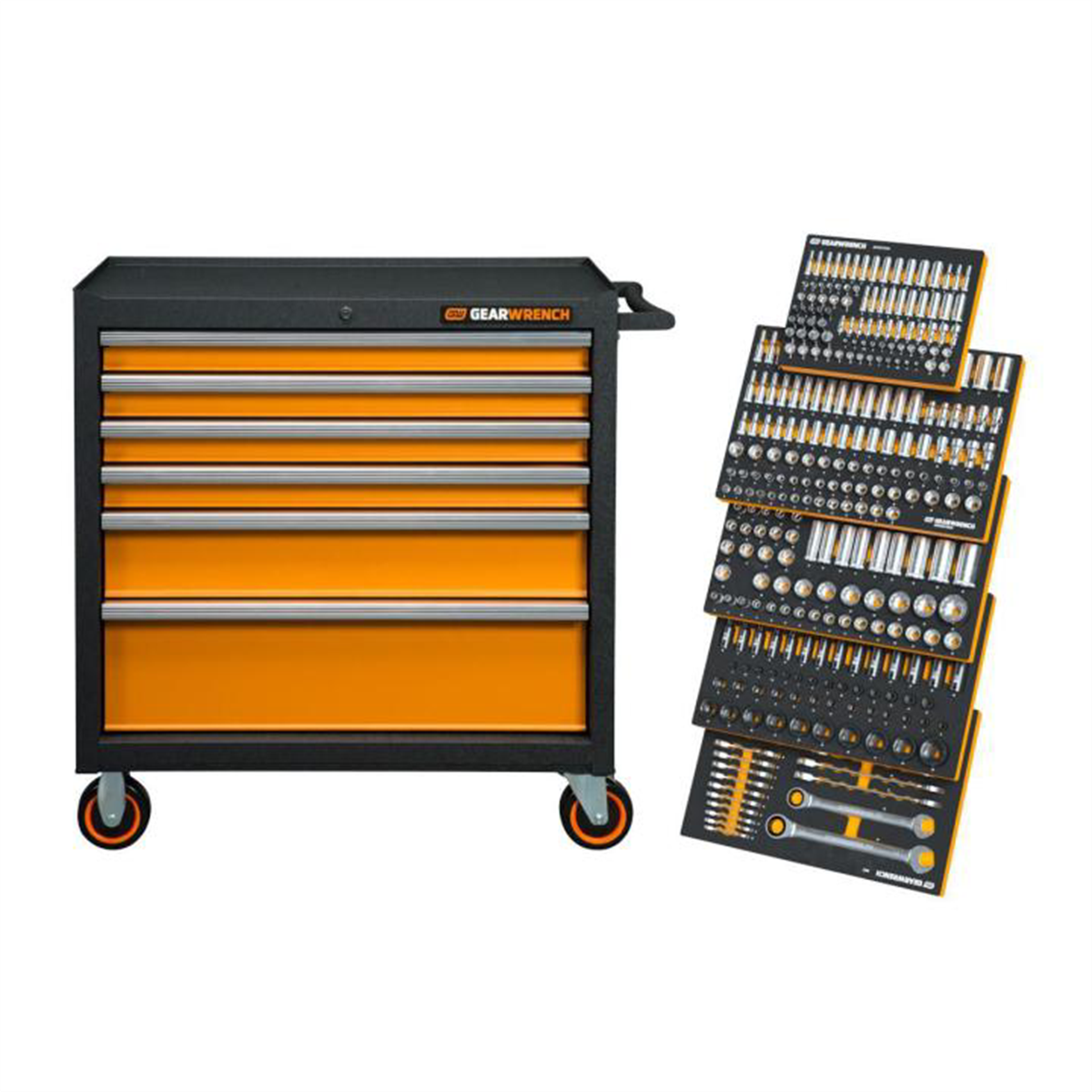 Gearwrench 358 Piece MEGAMOD Metric Mechanics Tool Set in Modular Foam Trays with Rolling Cabinet