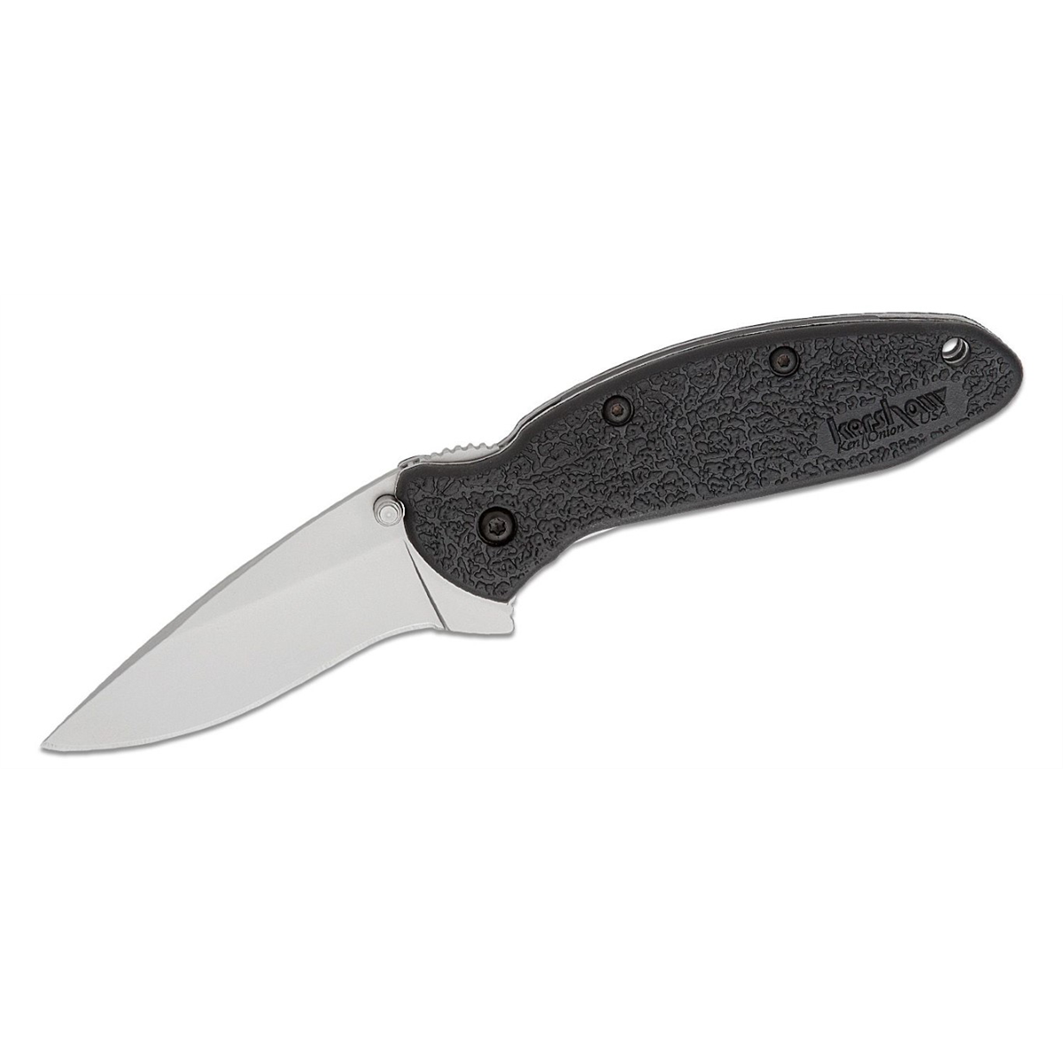 Kershaw Scallion Assisted Open Inset Liner Lock Drop Point Blade EDC Folding Pocket Knife - Black
