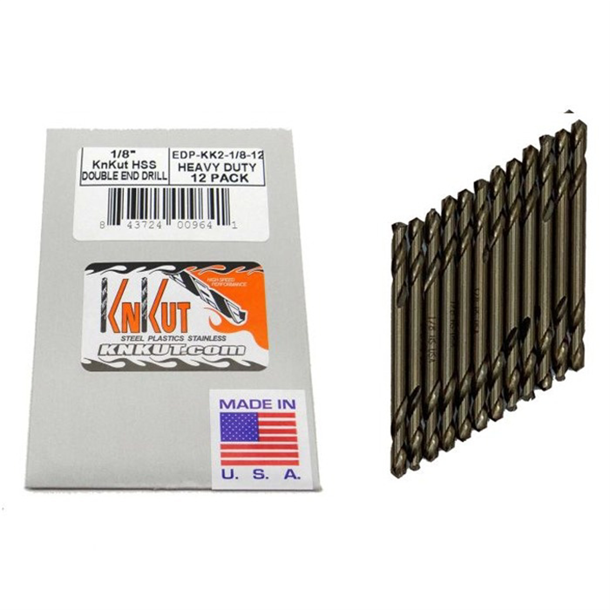 KnKut KnKut 12pc Pack of 1/8" Double End Drills