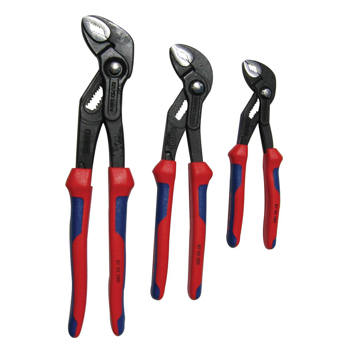 KNIPEX 3PC COBRA CUSHION GRIP PLIER SET