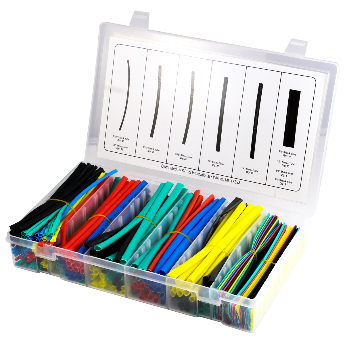 K Tool International Heat Shrink Tube Assortment for Electrical 235 Piece