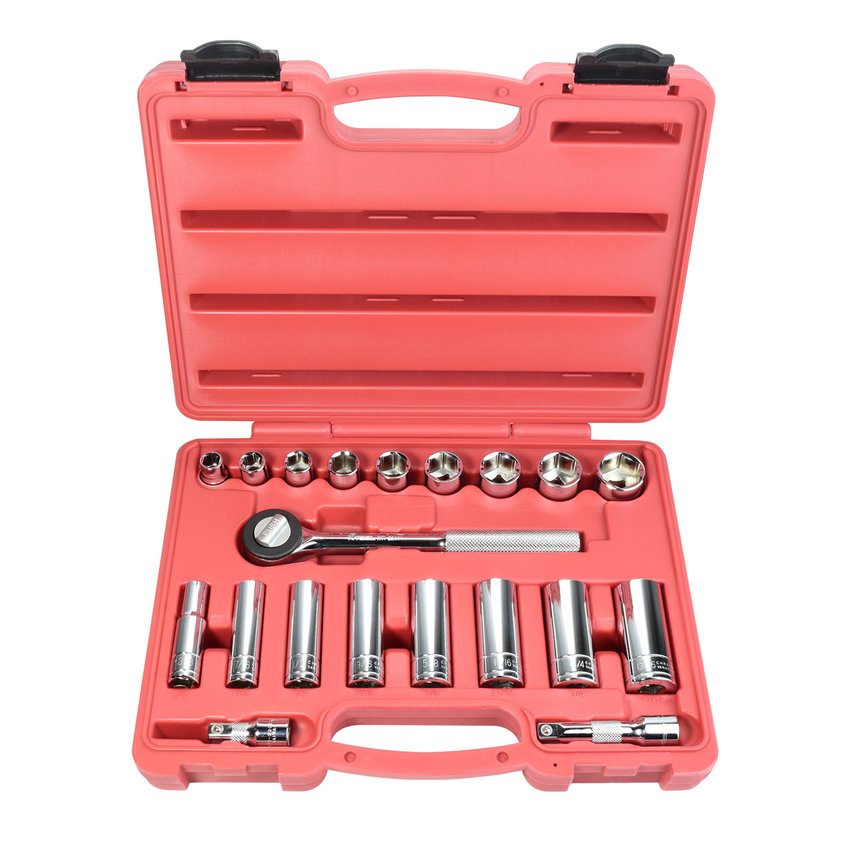 K Tool International Socket Set 20 Piece SAE 3/8 in. Dr 6 pt