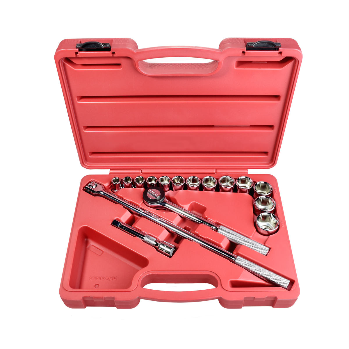 K Tool International Socket Set 16 Piece SAE 1/2" Dr 6 pt Shallow