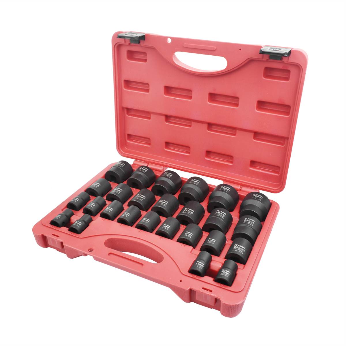K Tool International Socket Set Impact Metric Short 1/2 in. Dr 26 Pieces