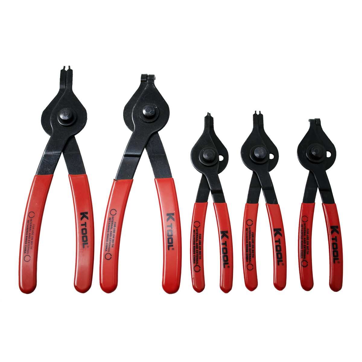 K Tool International Pliers Set Snap Ring Reversible 5 Piece