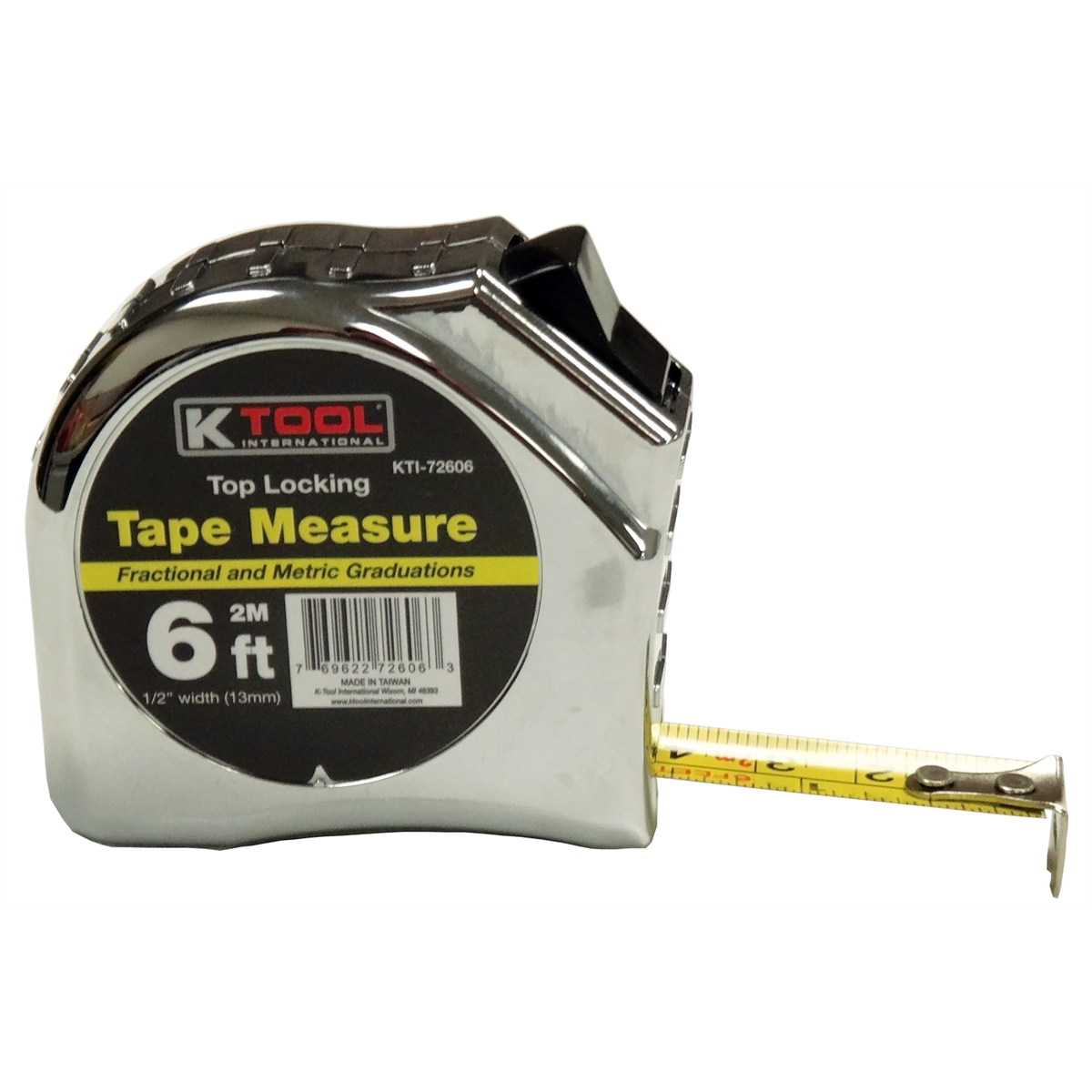 K Tool International 1/2" x 6' Tape Measure with SAE and Metric Marking
