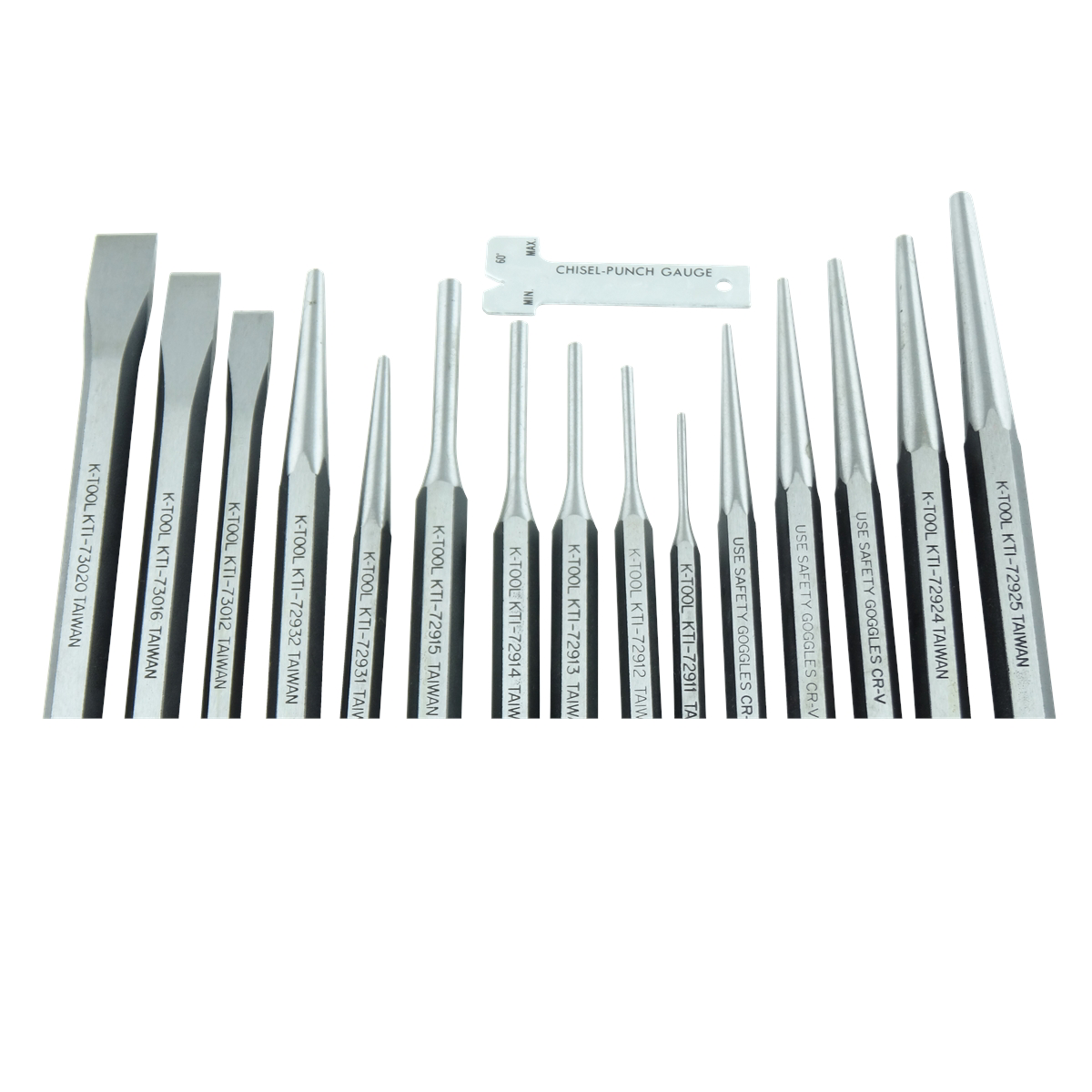 K Tool International PUNCH & CHISEL SET 15 PC. IN KIT BAG