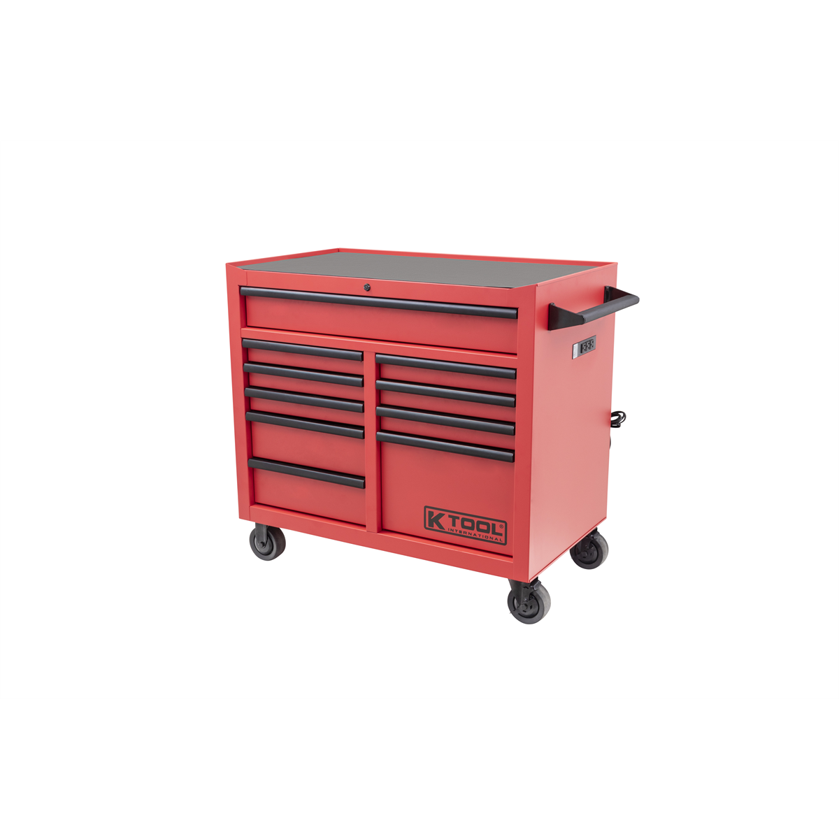 K Tool International Tool Box 41 Inch Premium 10 Drawer Double Bay 1,000 Pound (Matte Red)