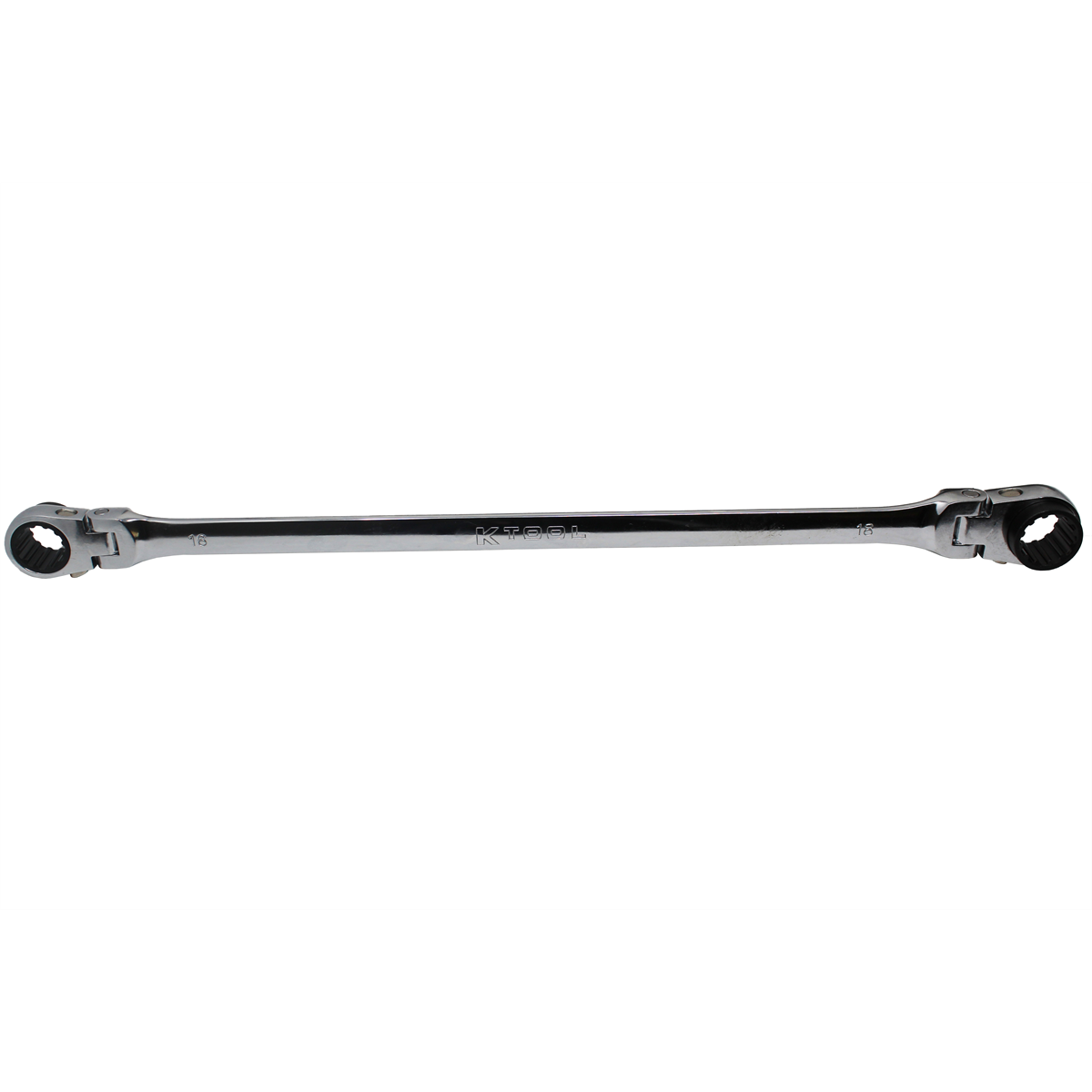 K Tool International Wrench 16mm x 18mm Metric Ratcheting Reversible Double Box Universal Spline 90 Tooth