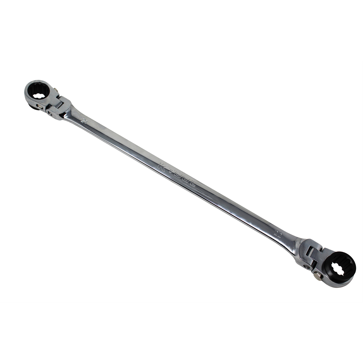 K Tool International Wrench 21mm x 22 mm Ratcheting Reversible Double Box Universal Spline 90 Tooth