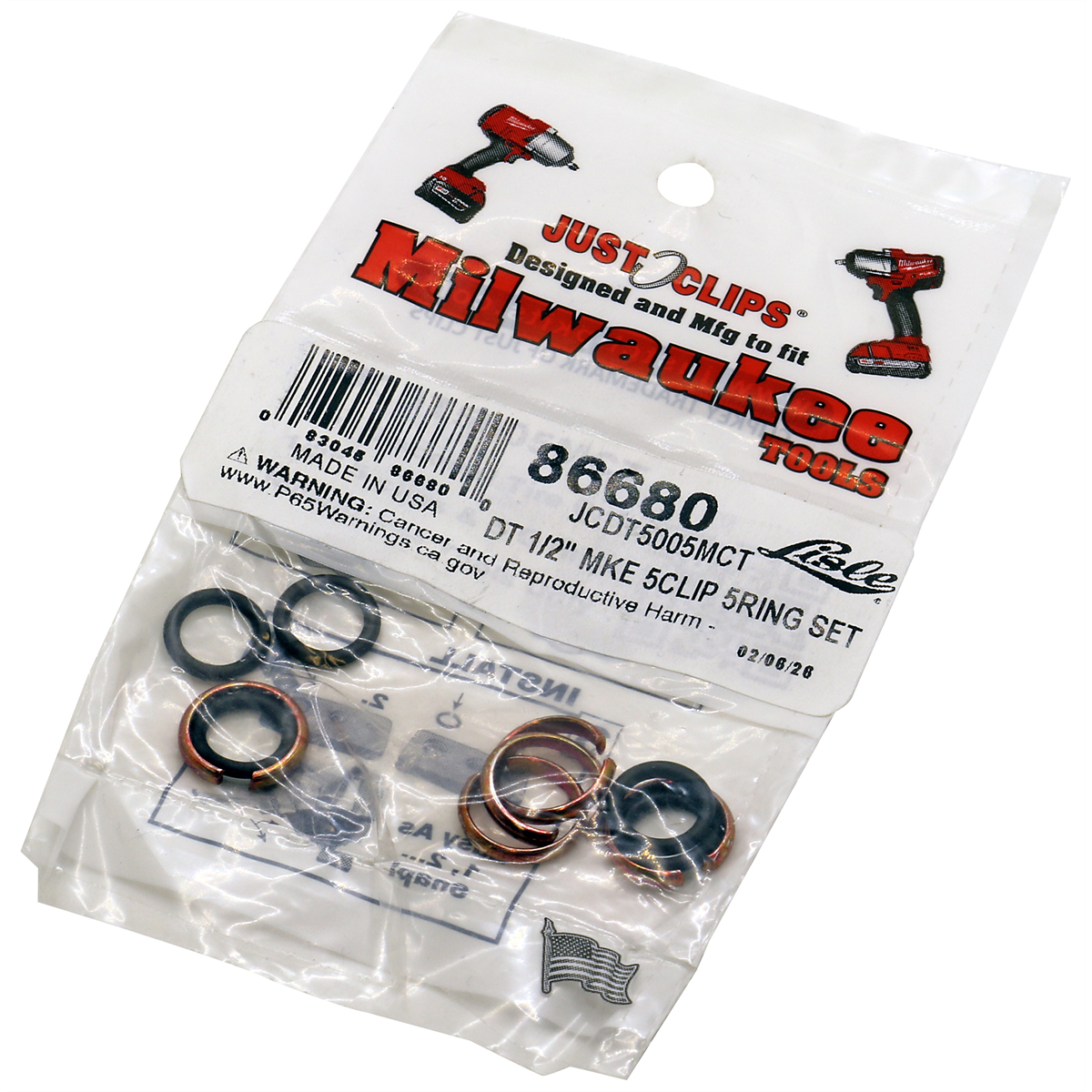 Lisle DT 1/2-inch MKE 5 Clip & 5 Ring Set