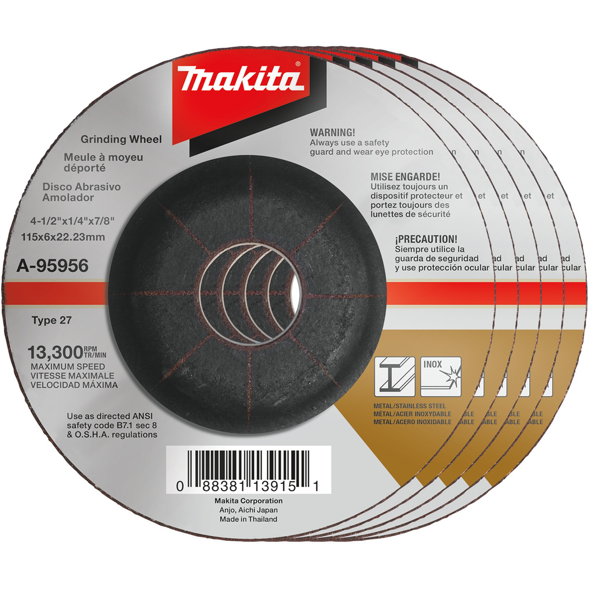 MAKITA U.S.A., INC Grinding Wheels, 5/pk