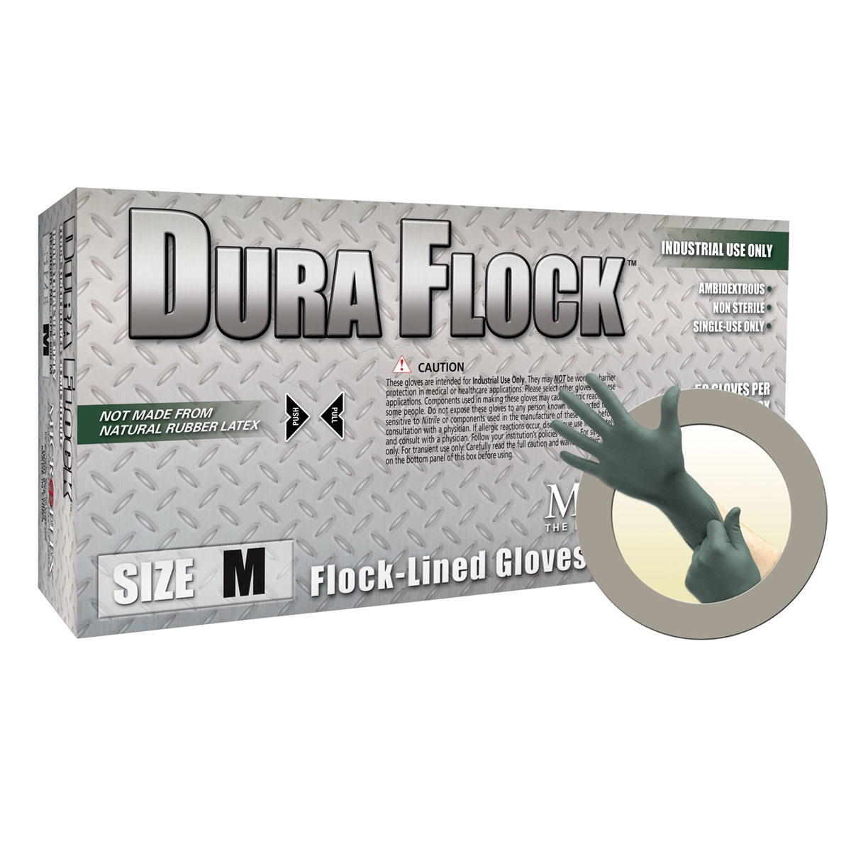 Microflex DURA FLOCK 8 MIL FLOCK-LINED GREEN NITRILE GLOVE XXL