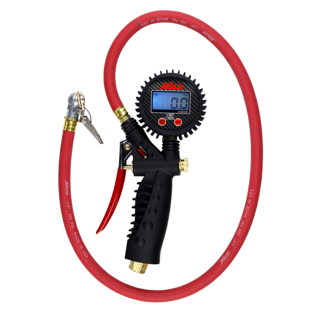 Milton Industries Digital Inflator Gauge with Ball Foot Air Chuck Clip