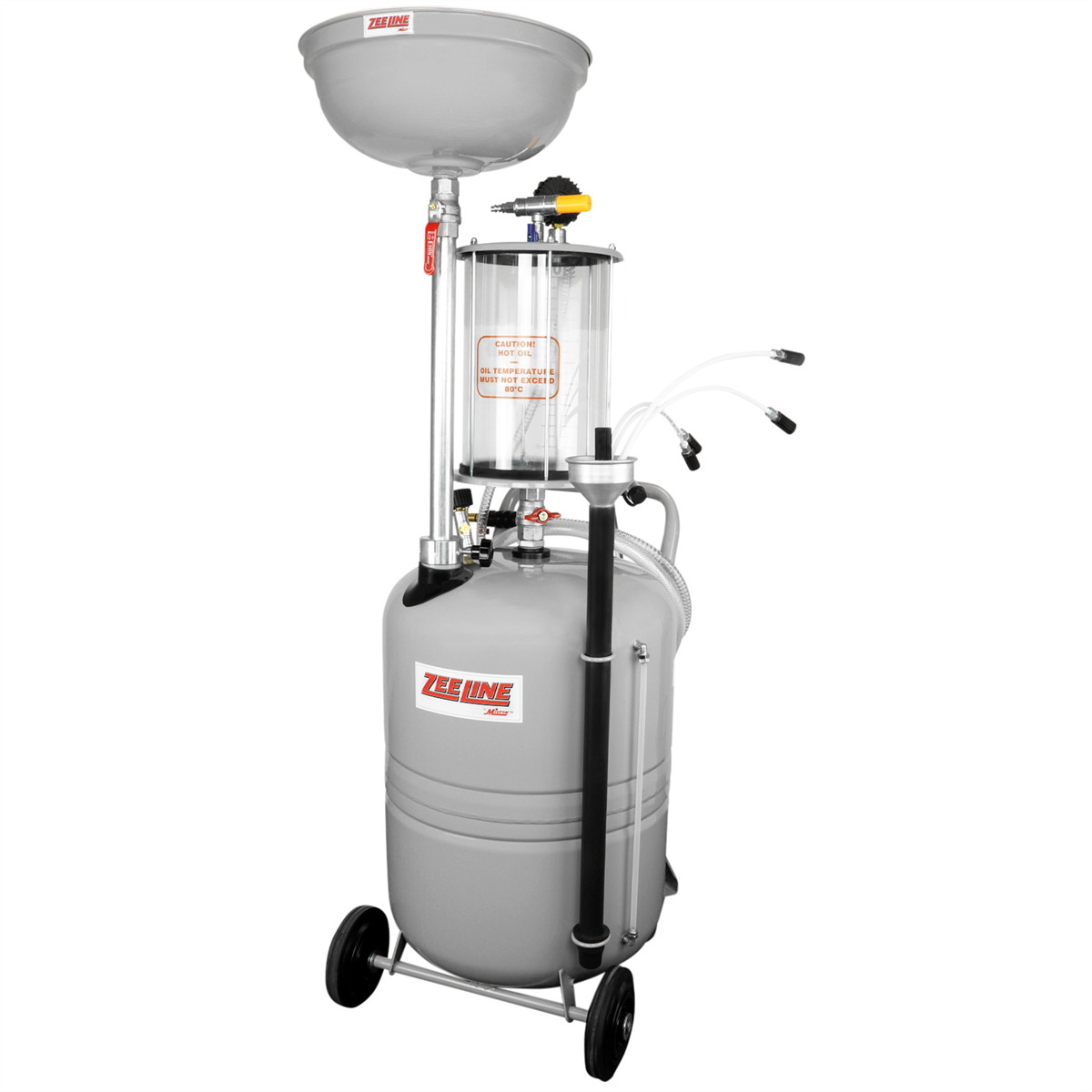 Zeeline by Milton ZE21CMB - 21-Gallon Professional Grade Combination Oil Drain & Fluid Evacuator w/Measuring Bowl