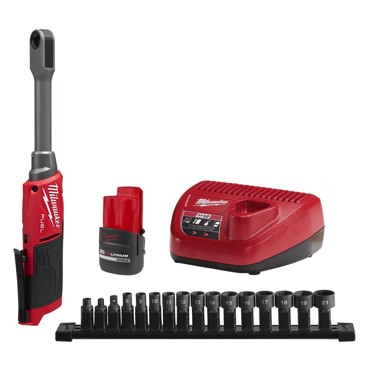 Milwaukee Tool M12 FUEL INSIDER Extended Reach Box Ratchet Kit