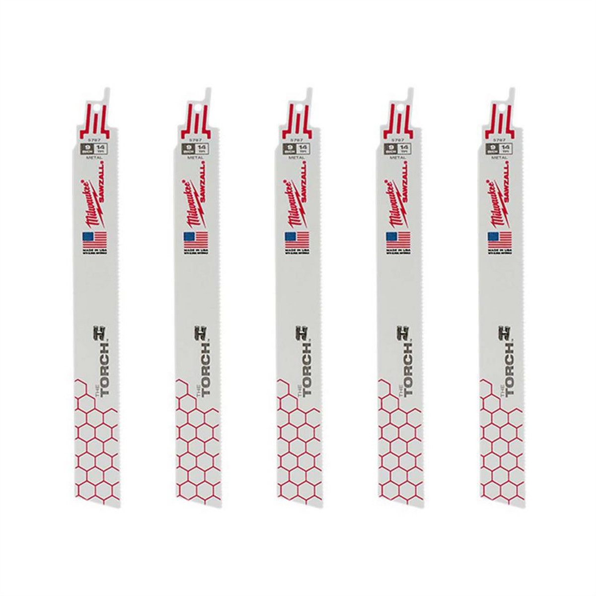 Milwaukee Tool 9" 14 TPI The Torch SAWZALL Blades (5 Pk)