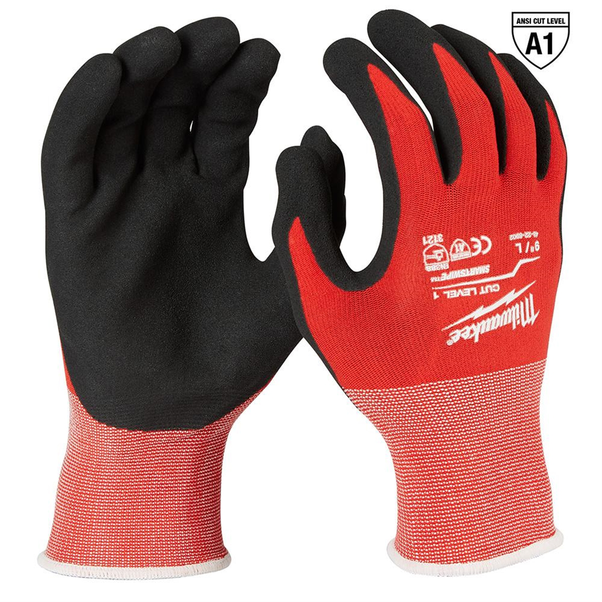 Milwaukee Tool Cut Level 1 Coated Nitrile Dipped Gloves - L