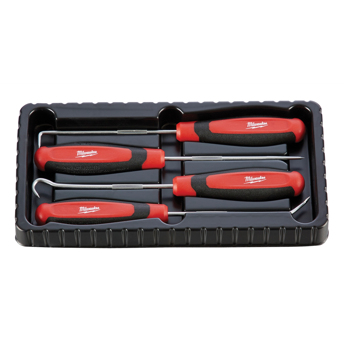 Milwaukee Tool 4-PC All-Metal Core Comfort Grip Hook & Pick Set, Chrome Plated
