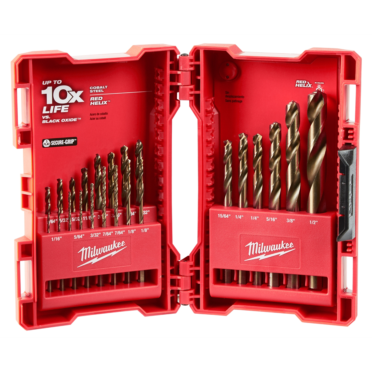 Milwaukee Tool RED HELIX Cobalt Drill Bit Set ‐ 23PC