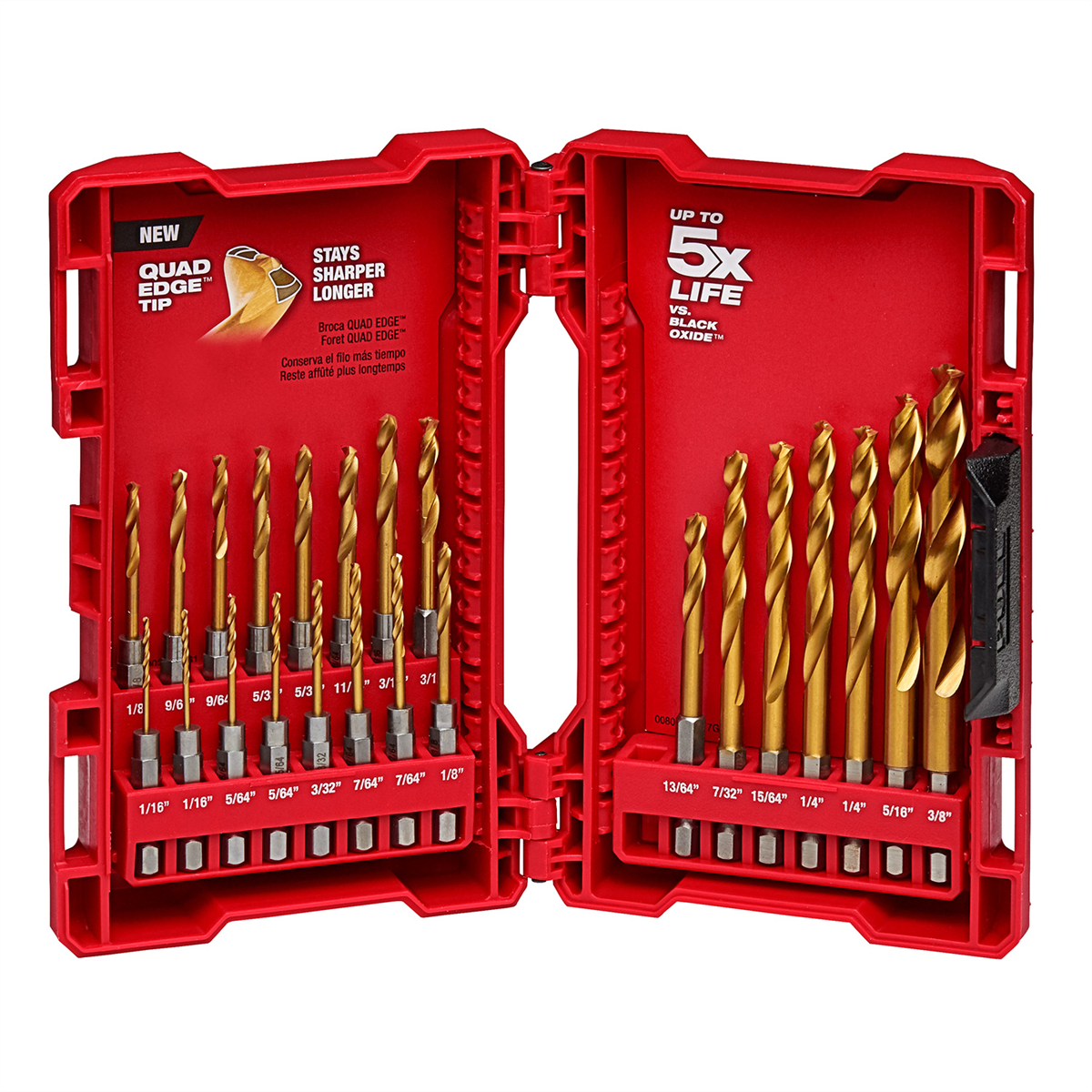 Milwaukee Tool SHOCKWAVE Impact Duty RED HELIX Titanium Drill Bit Set ‐ 23PC