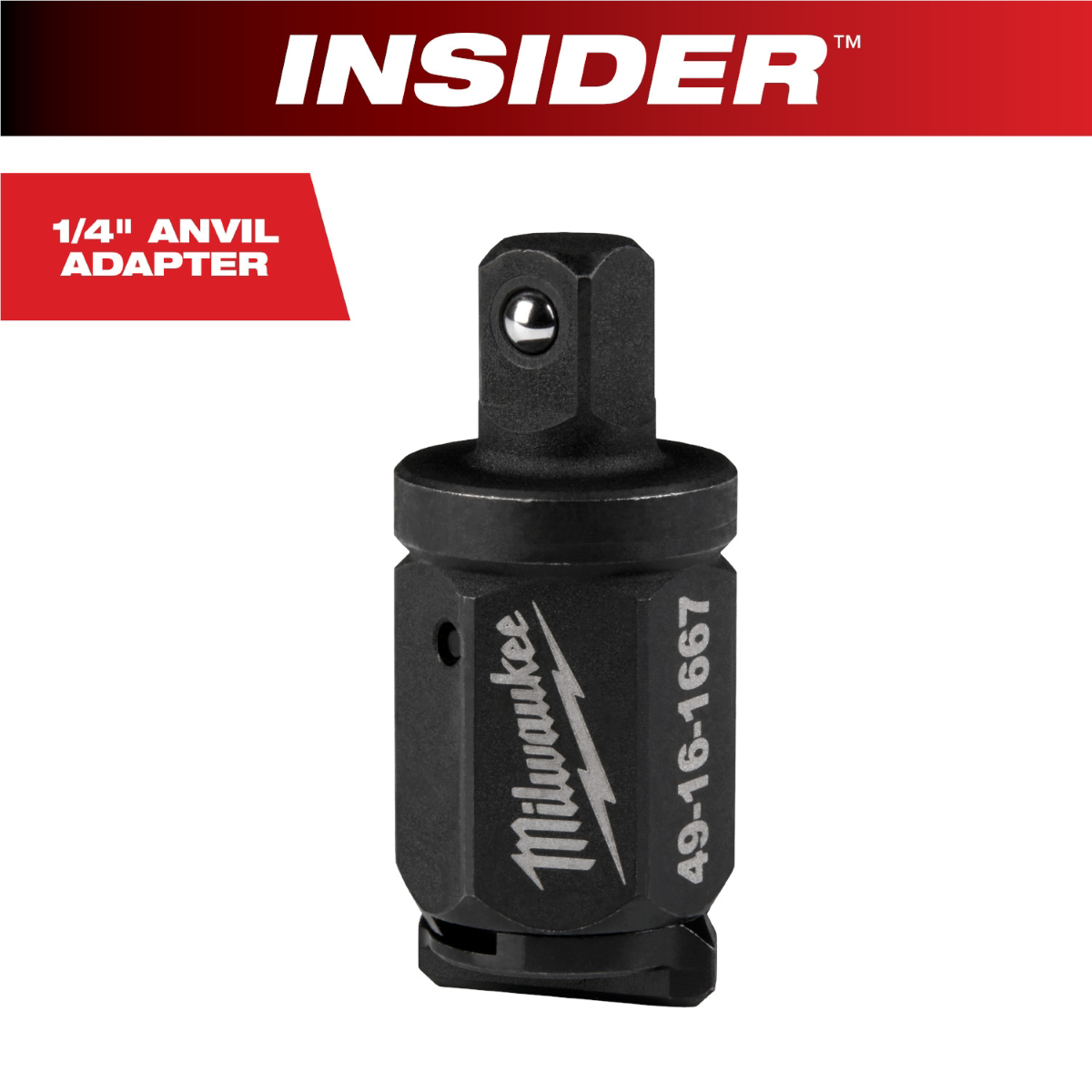 Milwaukee Tool INSIDER Box Ratchet 1/4" Anvil Adapter