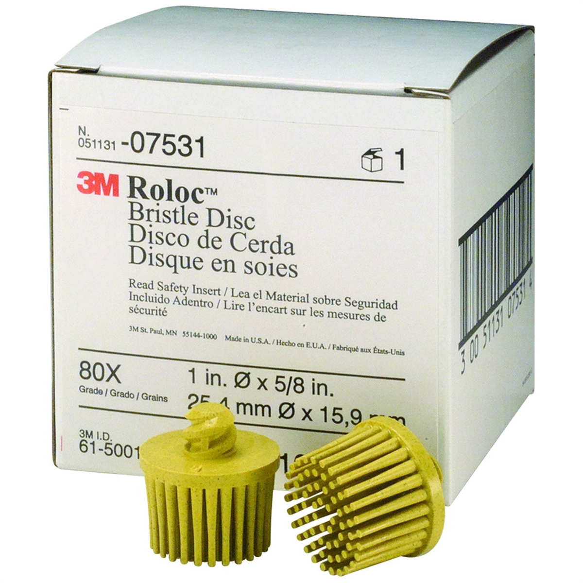 3M 1" 80 GRIT BRISTLE DISC