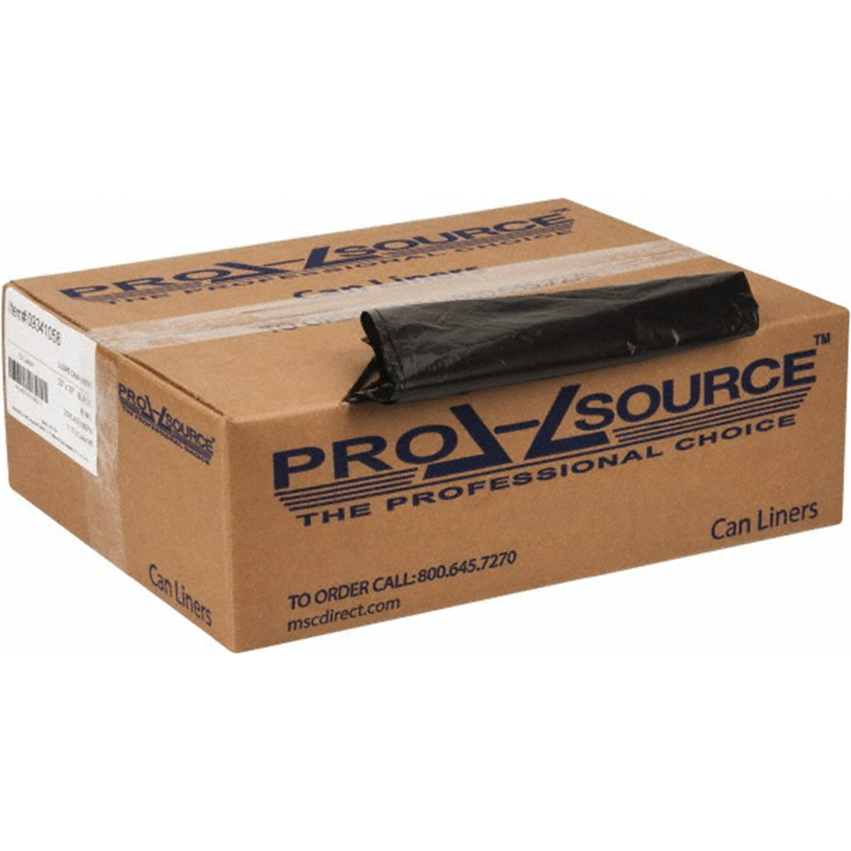 Msc Industrial Supply PRO-SOURCE 250 Qty 1 Pack 33 Gal 0.8 mil Household/Office Trash Bag, 33" Wide x 39" High, Black