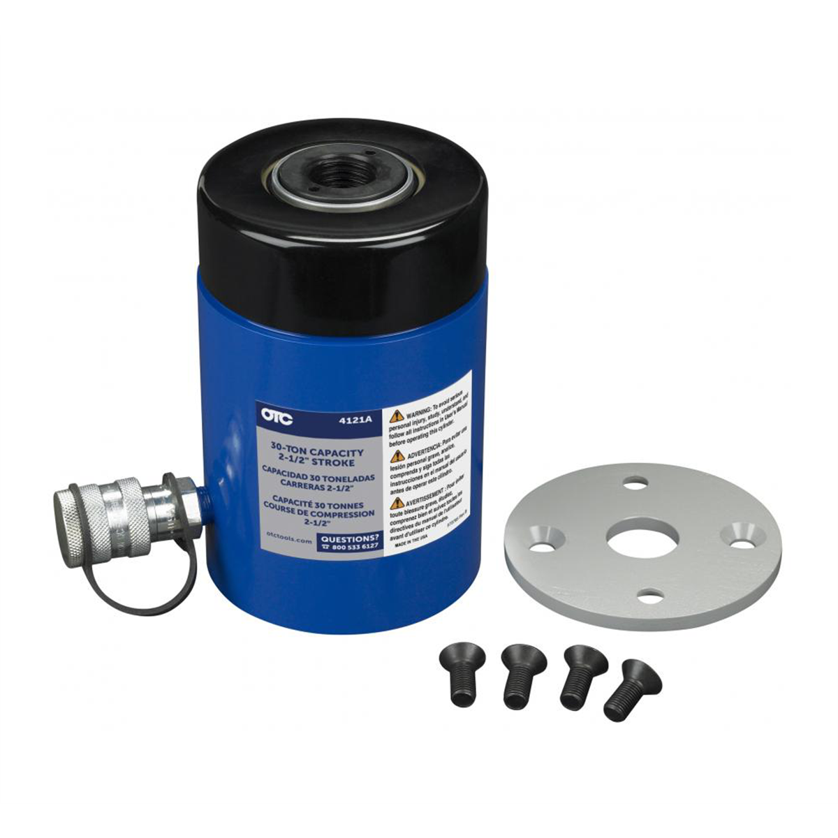 OTC 30 Ton Hollow Center Hydrualic Ram with Adapter