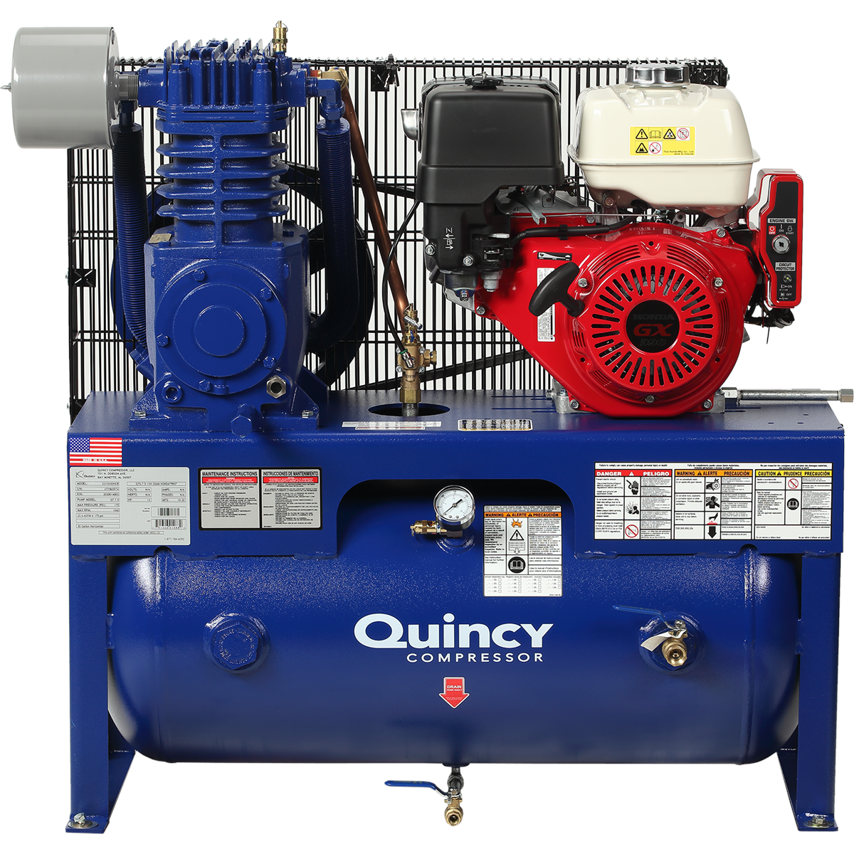 Quincy Compressors 5 HP 80 Gallon Two-Stage Vertical 230V 1PH V MAX Air Compressor - Model QT1-5HP-80G