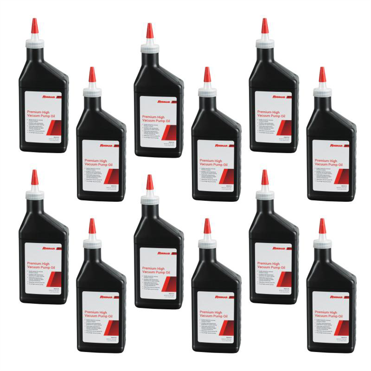 Robinair Premium High Vacuum Pump Oil, Pint bottle (Case of 12 bottles)