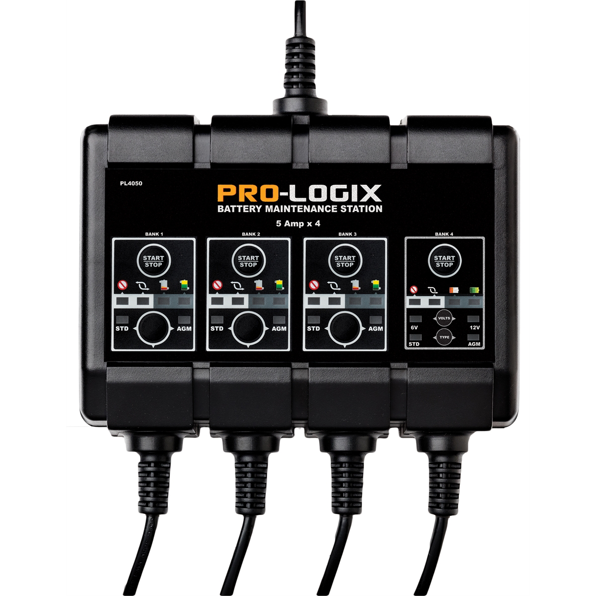 Clore Automotive SOLAR PL4050 12V 4x5A SOLAR PRO-LOGIX 4-Bank Battery Maintenance Station