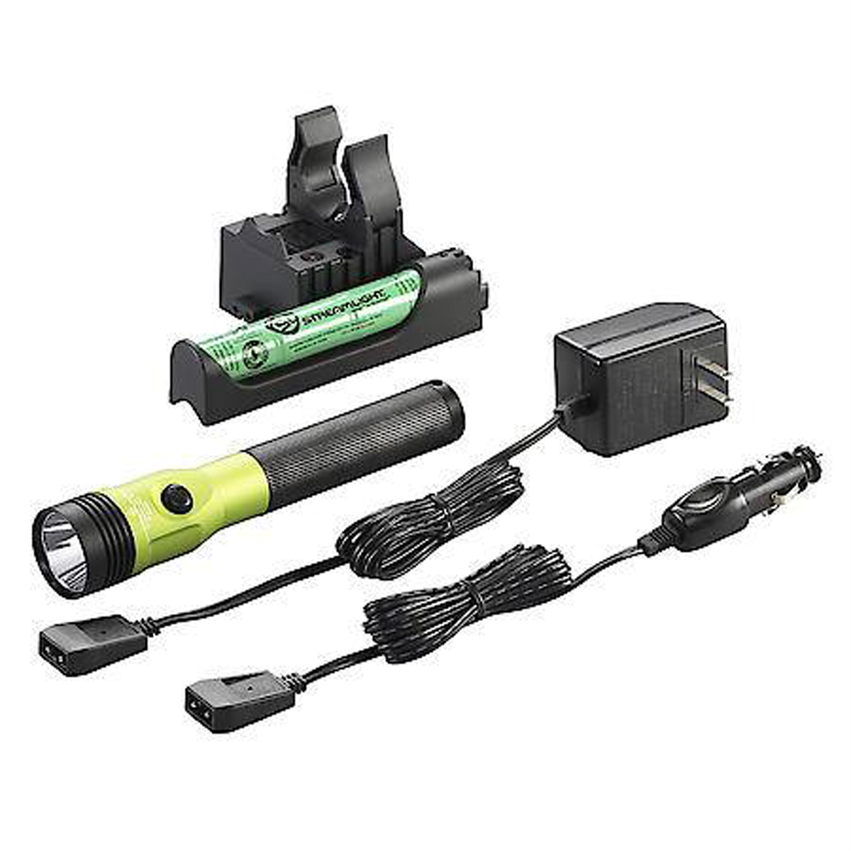 Streamlight Stinger LED HL 800 Lumen Rechargeable Flashlight - 120V AC/12V DC PiggyBack Smart Charge - Lime Green