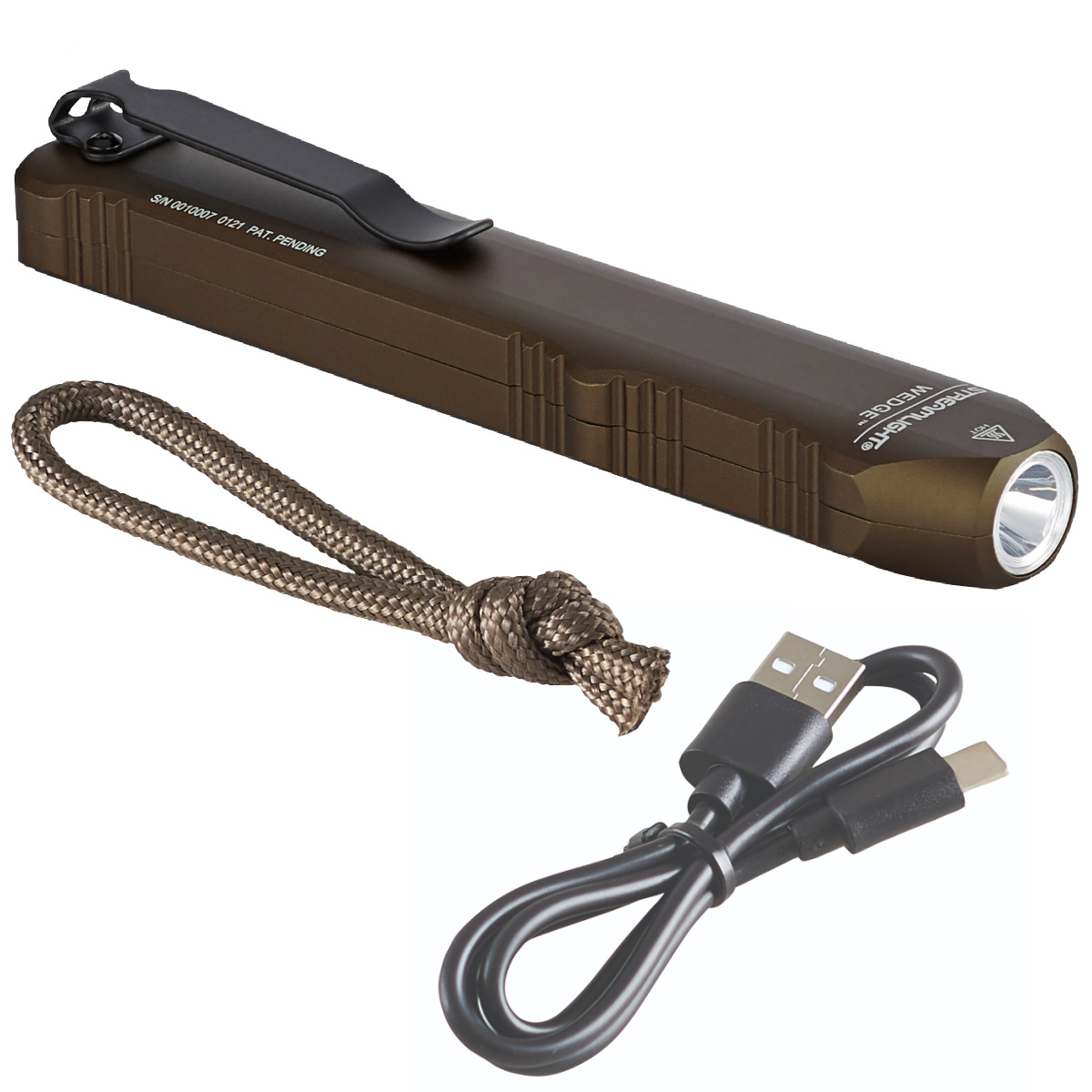 Streamlight Wedge Rechargeable EDC 300 Lumen Flashlight with 1000 Lumen Thro mode - Coyote Brown