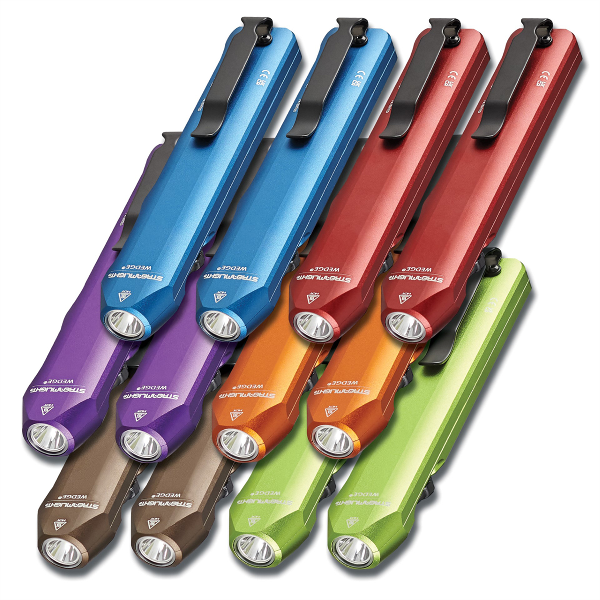 Streamlight Wedge Rechargeable EDC 300 Lumen Flashlight with 1000 Lumen Thro mode - Assorted Colors - 12 Pack