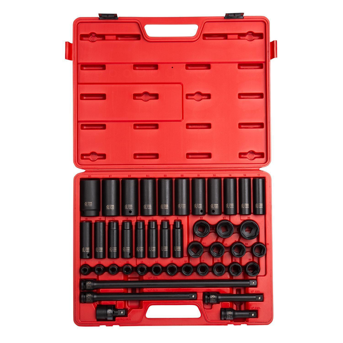 SUNEX 1/2" Drive 43 Piece Metric Master Impact Socket Se