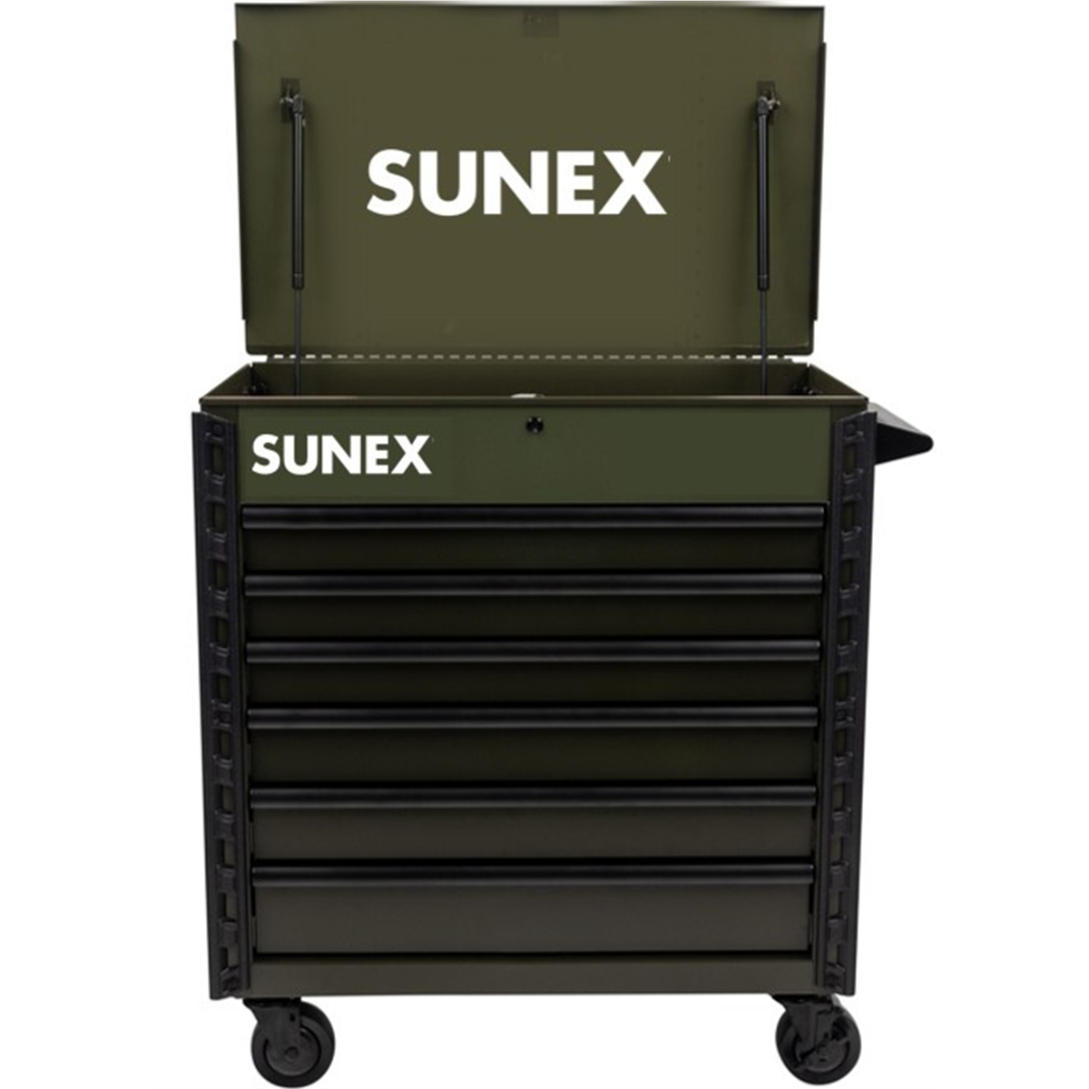 SUNEX TOOLS 34-inch 6 DRAWER PREMIUM SERVICE CART - ARMY GREEN