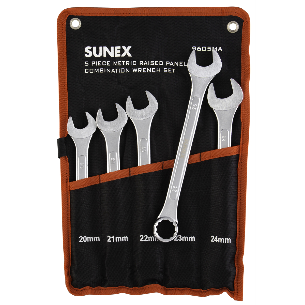 SUNEX 5-PC Metric Raised Panel Combi Wrench Set