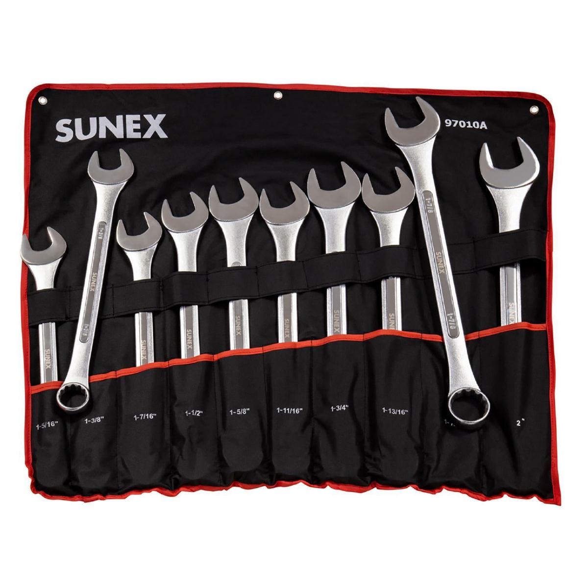 SUNEX 10-PC SAE Raised Panel Jumbo Combination Wrench Set
