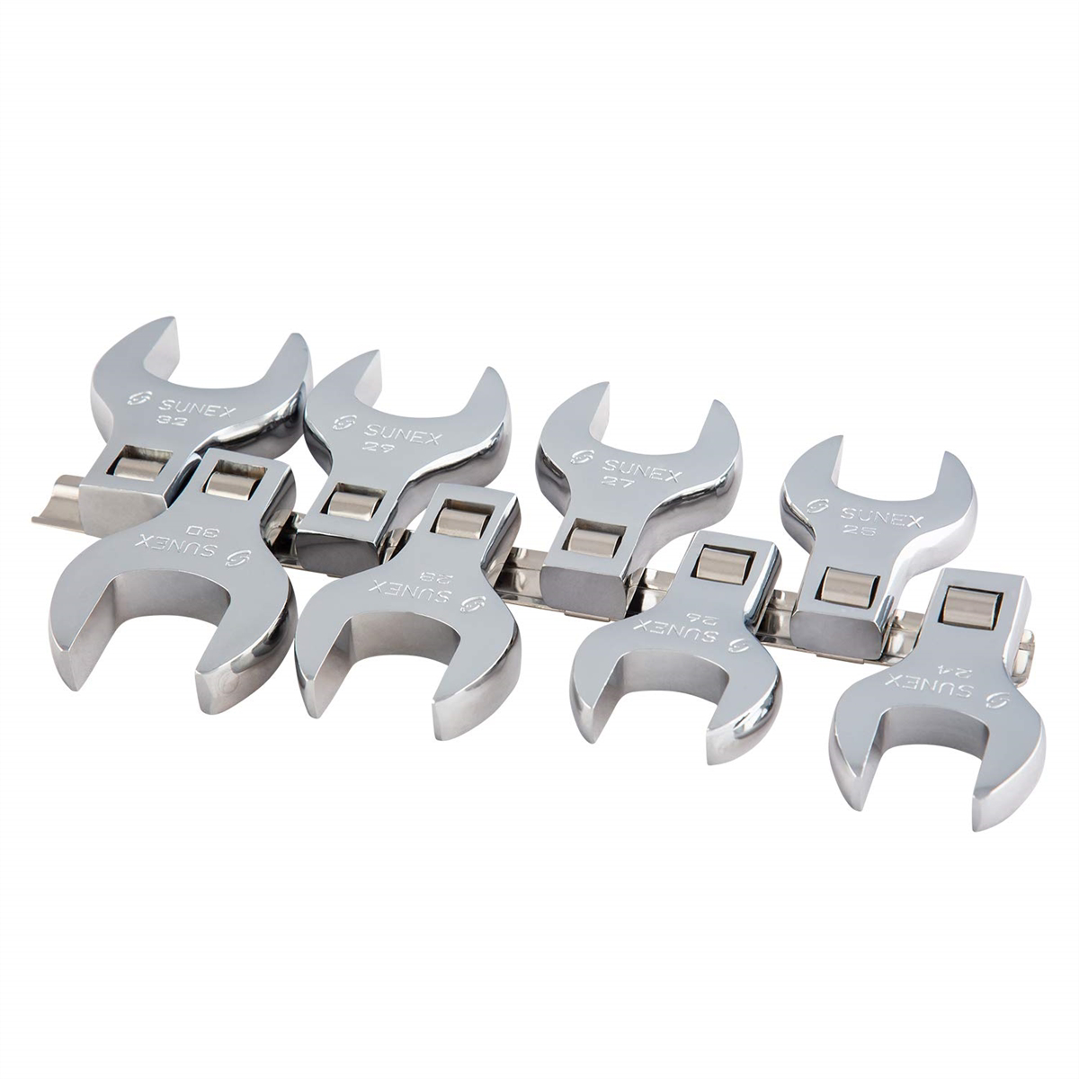 SUNEX 8 Pc. 1/2" Dr. Jumbo Metric Crowfoot Wrench Set