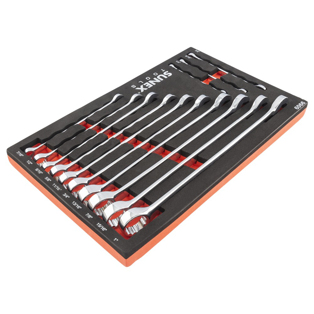SUNEX 13 Pc. V-Groove SAE Wrench Set in EVA Foam 1/4"-1"