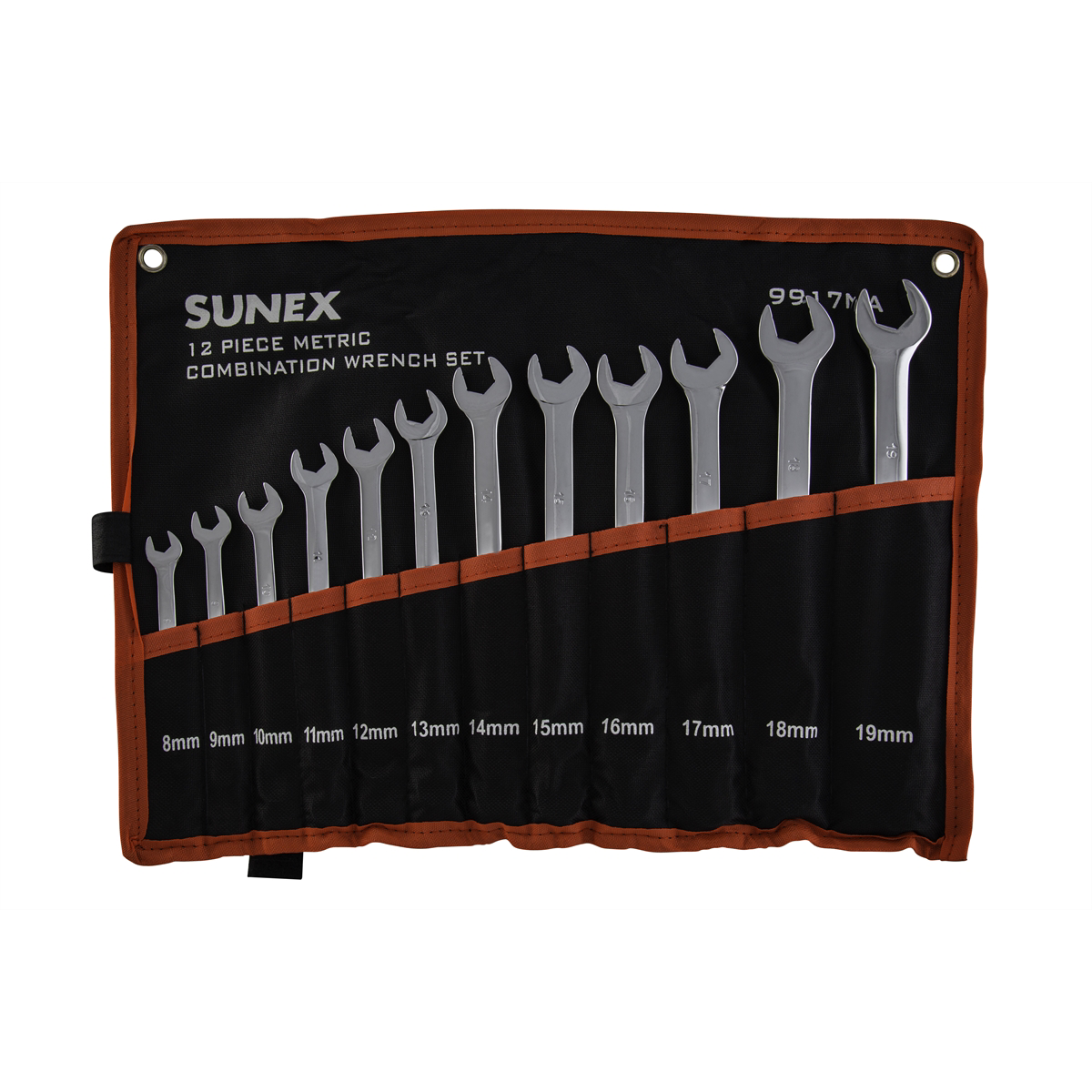 SUNEX 12 Pc. Metric Full Polish V-Groove Combination Wre