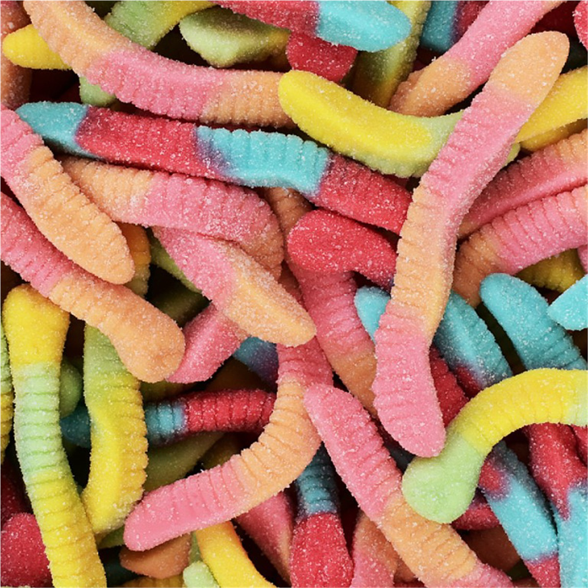 Tender Heifer Snack Co. Gummy Sour Neon Worms Gummies Candy - 10 Ounce