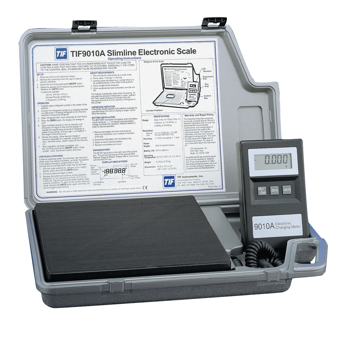 TIF Instruments Slimline Refrigerant Electronic Charging/Recover Scale