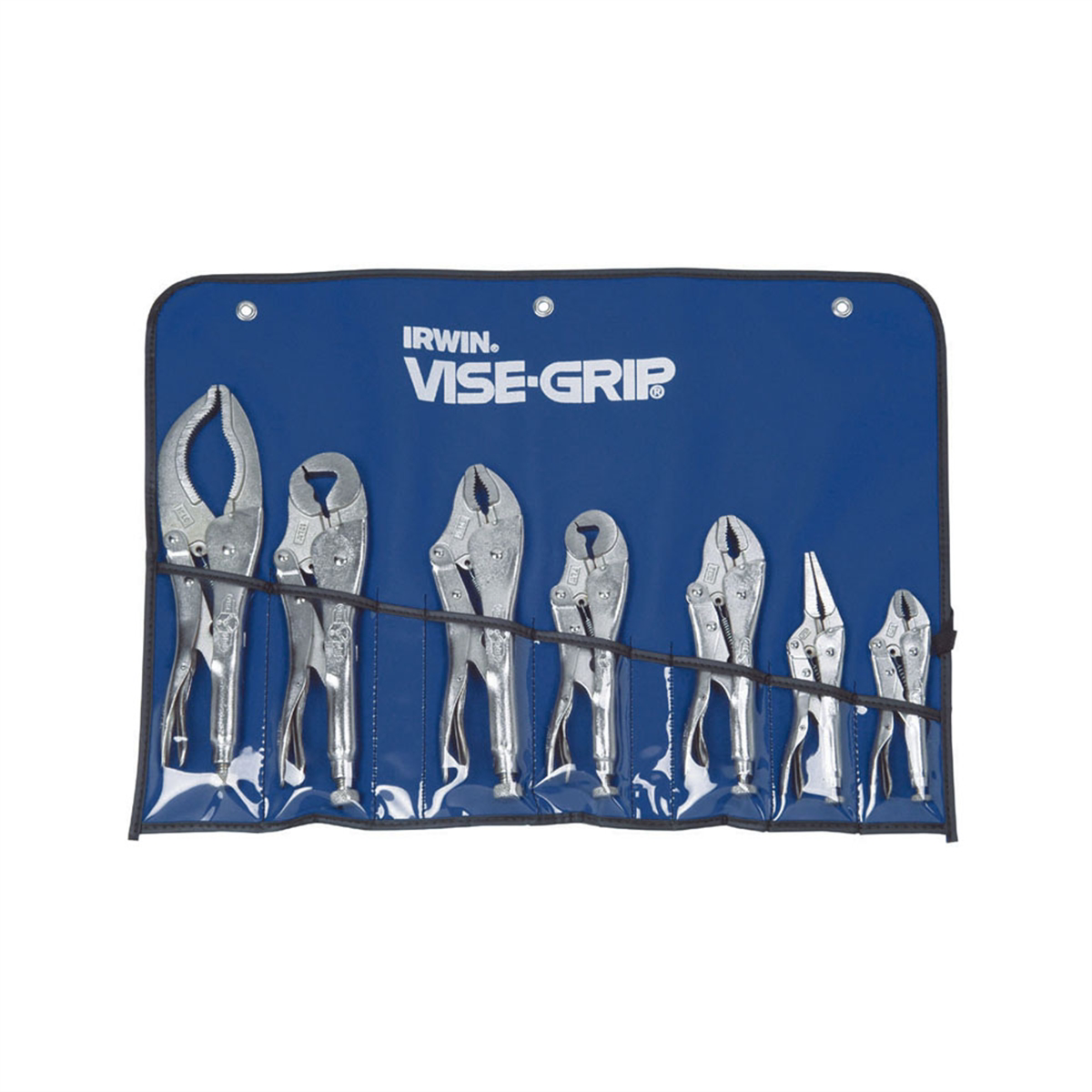 Vise Grip 757KB - 7 Piece 5 Inch to 12 Inch Metal Handle Parrot/Curved/Large Curved/Long Nose/Jaws Locking Pliers Set