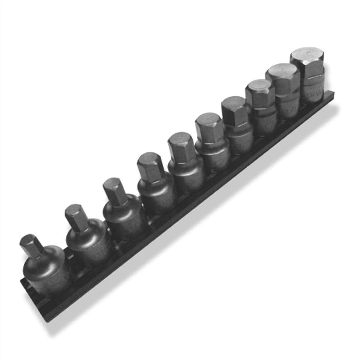 VIM Tools Impact Hex Driver Set, Inch 10 Piece Power Or Hand Approved, 3/8 Square Drive