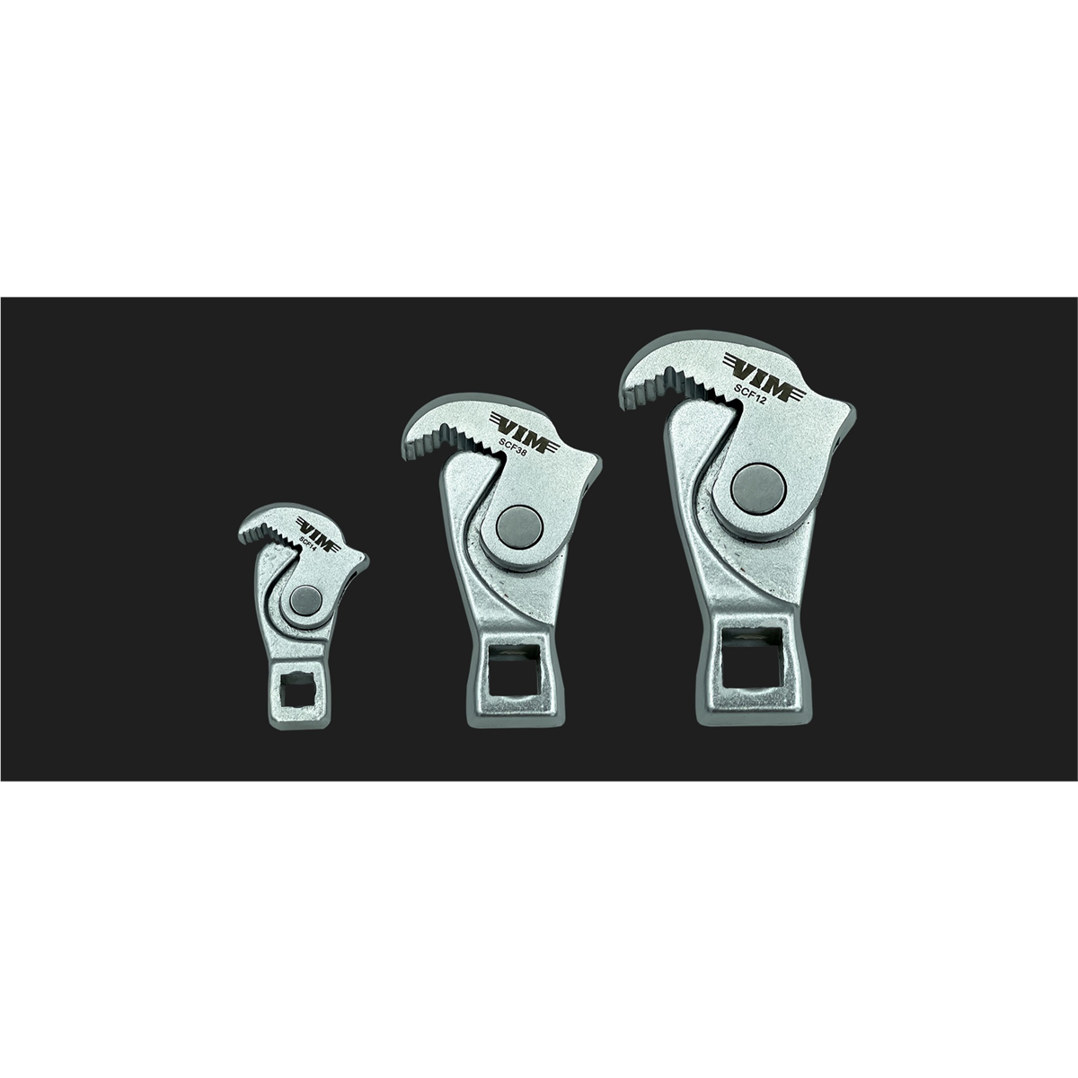 VIM Tools 3 Piece Spring Loaded Crowfoot Wrench Set (1/4 Inch - 3/8 Inch & 1/2 Inch)
