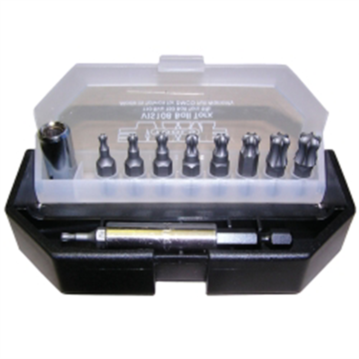 VIM Tools Ball TORX Bit Set, 11 Piece T10 Thru T50, 1/4Mag.Driver & Bit Holder, Black Box